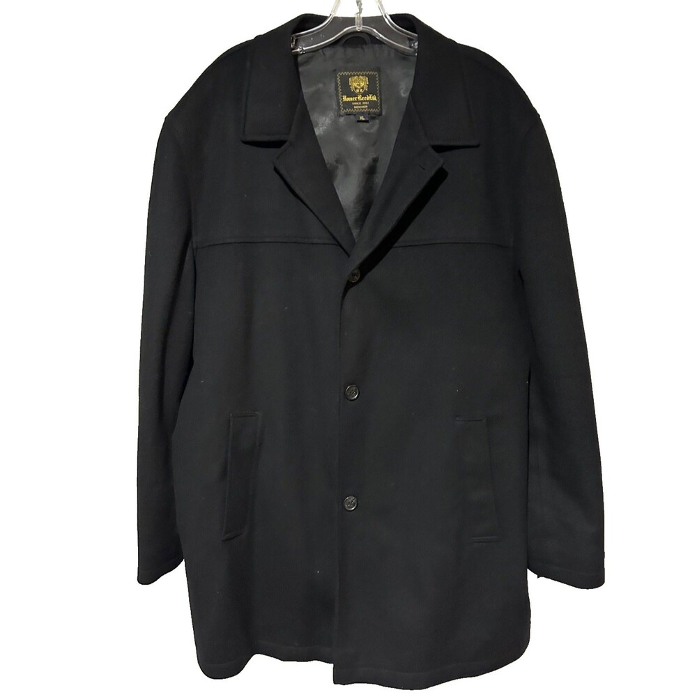 Homer Reed LTD Men’s Wool Cashmere Coat size XL Black Made in Portugal